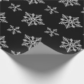 Papier Cadeau Eléments de Noël noir et blanc élégants (Coin)
