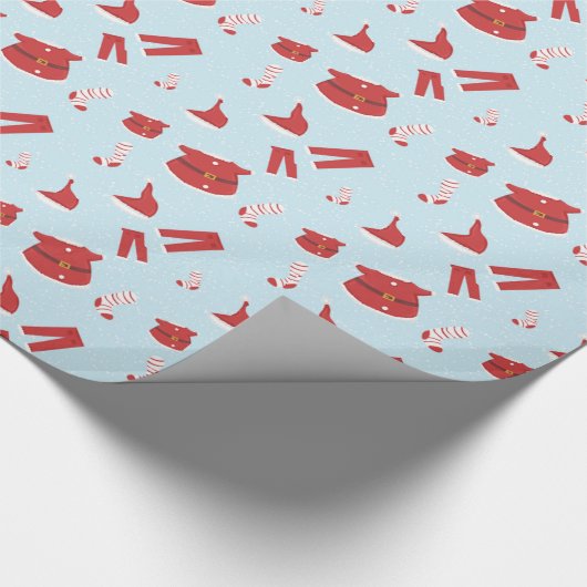 Papier Cadeau Éléments de Noël Papier d'enveloppement du Père No (Coin)