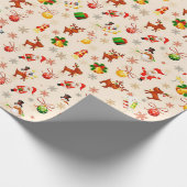 Papier Cadeau Éléments de Noël Papier Motif (Coin)