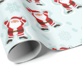 Papier Cadeau Éléments de Noël Père Noël (Coin rond)