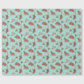 Papier Cadeau Éléments de Noël Vintage (Plat)