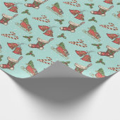 Papier Cadeau Éléments de Noël Vintage (Coin)