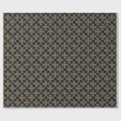 Papier Cadeau Eléments dorés baroques, turquoise foncé sans soud (Plat)