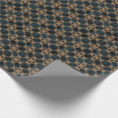 Papier Cadeau Eléments dorés baroques, turquoise foncé sans soud (Coin)