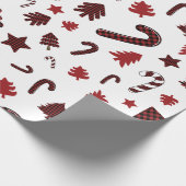 Papier Cadeau Eléments plaqués de buffle rouge de Noël (Coin)