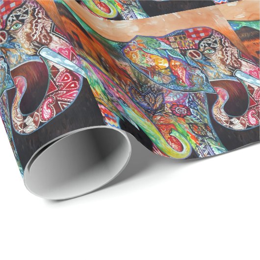 Papier Cadeau Éléphant (Coin rond)