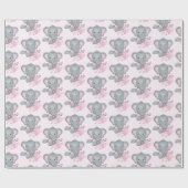 Papier Cadeau Éléphant aquarelle mignon (Plat)