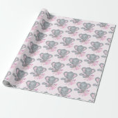 Papier Cadeau Éléphant aquarelle mignon (Déroulé)