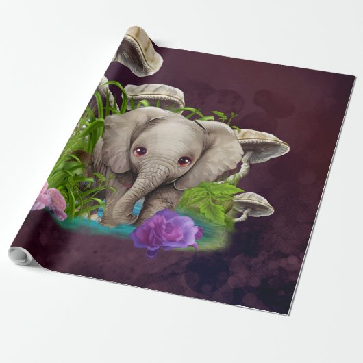 Papier Cadeau Eléphant bébé le plus mou (Déroulé)