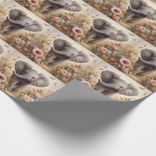 Papier Cadeau Eléphant Bébé mignon (Coin)
