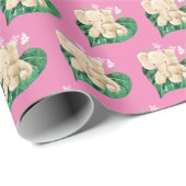 Papier Cadeau Eléphant bébé sur la feuille (Coin rond)