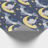 Papier Cadeau Eléphant bébé sur la lune (Coin)