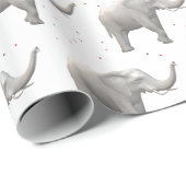 Papier Cadeau Eléphant blanc (Coin rond)