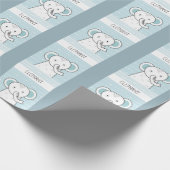 Papier Cadeau Eléphant bleu bébé (Coin)