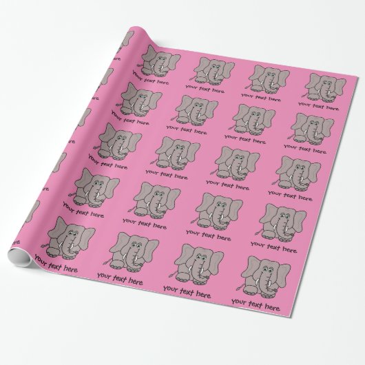 Papier Cadeau Éléphant de bande dessinée (Déroulé)