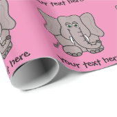 Papier Cadeau Éléphant de bande dessinée (Coin rond)