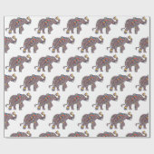Papier Cadeau Eléphant de Cheetah psychédélique rose (Plat)