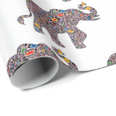 Papier Cadeau Eléphant de Cheetah psychédélique rose (Coin rond)