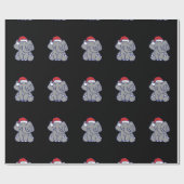 Papier Cadeau éléphant de Noël (Plat)