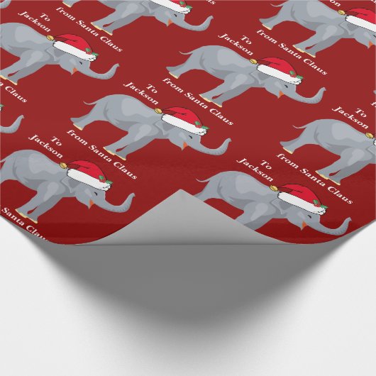 Papier Cadeau Eléphant de Noël sur mesure (Coin)