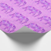 Papier Cadeau Éléphant de remous de fractale - pourpre et (Coin)