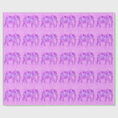 Papier Cadeau Éléphant de remous de fractale - pourpre et (Plat)