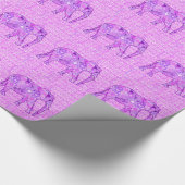 Papier Cadeau Éléphant en spirale fractale - violet et orchidée (Coin)