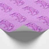 Papier Cadeau Eléphant fleur - améthyste violet (Coin)