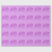 Papier Cadeau Eléphant fleur - améthyste violet (Plat)
