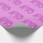 Papier Cadeau Éléphant fleur - orchidée et magenta (Coin)