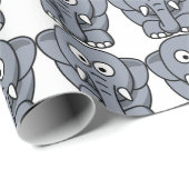 PAPIER CADEAU ÉLÉPHANT GRIS (Coin rond)