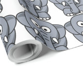 PAPIER CADEAU ÉLÉPHANT GRIS (Coin rond)