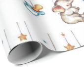 Papier Cadeau Eléphant mignon (Coin rond)