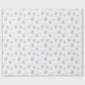 Papier Cadeau Eléphant mignon | 1er anniversaire Garçon bleu Per (Plat)
