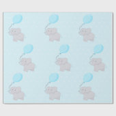 Papier Cadeau Eléphant mignon avec ballon (Plat)