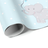 Papier Cadeau Eléphant mignon avec ballon (Coin rond)