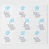 Papier Cadeau Eléphant mignon avec ballon (Plat)