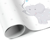 Papier Cadeau Eléphant mignon avec ballon (Coin rond)