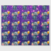 Papier Cadeau Elephant mignon Charme Thème Inspiré (Plat)