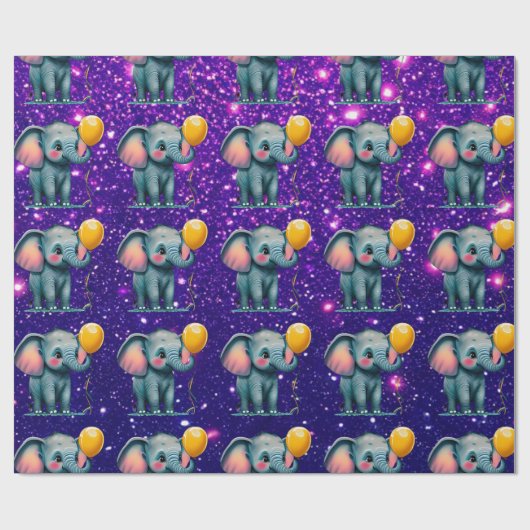 Papier Cadeau Elephant mignon Charme Thème Inspiré (Plat)
