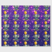 Papier Cadeau Elephant mignon Charme Thème Inspiré (Plat)