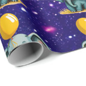 Papier Cadeau Elephant mignon Charme Thème Inspiré (Coin rond)