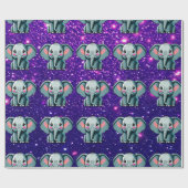 Papier Cadeau Elephant mignon Charme Thème Inspiré (Plat)