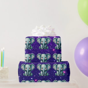 Papier Cadeau Elephant mignon Charme Thème Inspiré