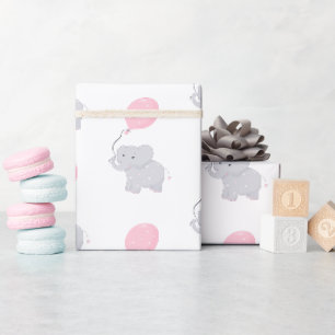 Papier Cadeau Eléphant mignon fille Baby shower