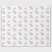 Papier Cadeau Eléphant mignon fille Baby shower (Plat)