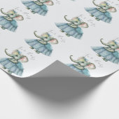 Papier Cadeau Eléphant mignon Script bébé (Coin)