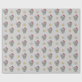 Papier Cadeau Eléphant Noël Animaux d'hiver Eléphants Wrappi (Plat)