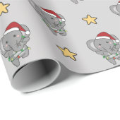 Papier Cadeau Eléphant Noël Animaux d'hiver Eléphants Wrappi (Coin rond)