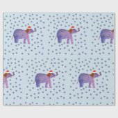 Papier Cadeau Elephant Père Noël (Plat)